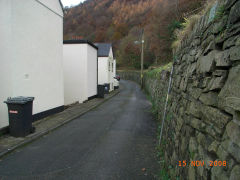 Course of railway to Halls Road Tramroad, West End, Abercarn, November 2008